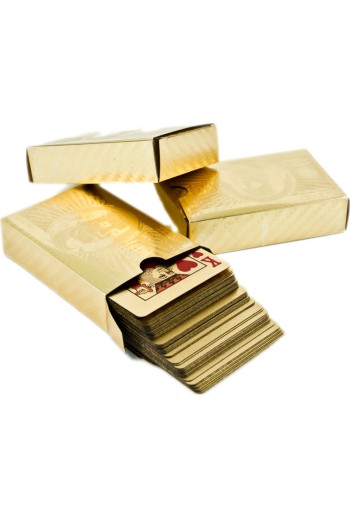 Playing cards plastic gold...